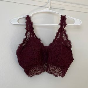 Burgundy Aerie Lace Bralette NWT